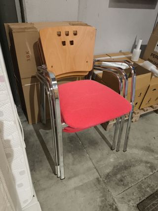 Sillas apilables madera y metal