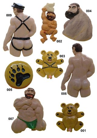 Escultura original garra oso gay imán nevera 