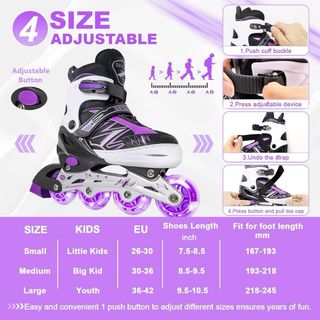 Patines en línea ajustables para niños color azul 