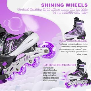 Patines en línea ajustables para niños color azul 
