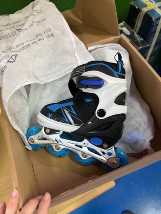 Patines en línea ajustables para niños color azul 