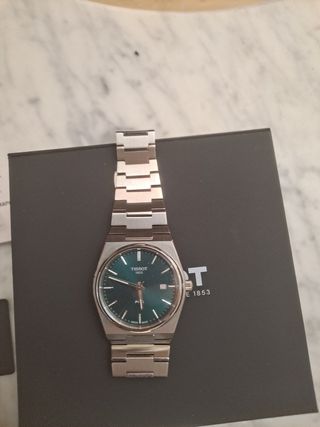 Reloj Tissot PRX Verde y Plateado