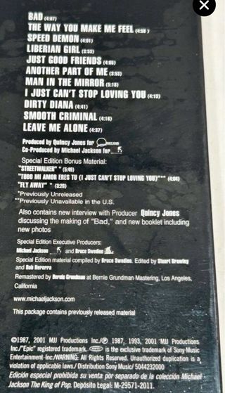 PRECINTADO!!! CD BAD MICHAEL
JACKSON LIBRO LEGEND