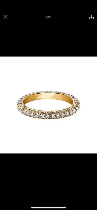 Anillo dorado con circonitas plata 925