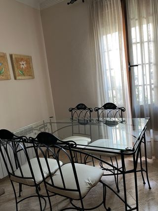 tavolo in vetro e 6 sedie in ferro battuto
(prezzo trattabile!)