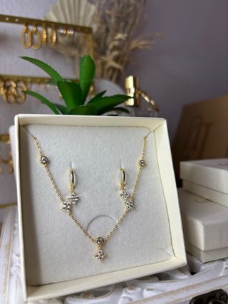 Conjunto Joyería Oro con Circonitas
