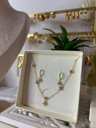 Conjunto Joyería Oro con Circonitas
