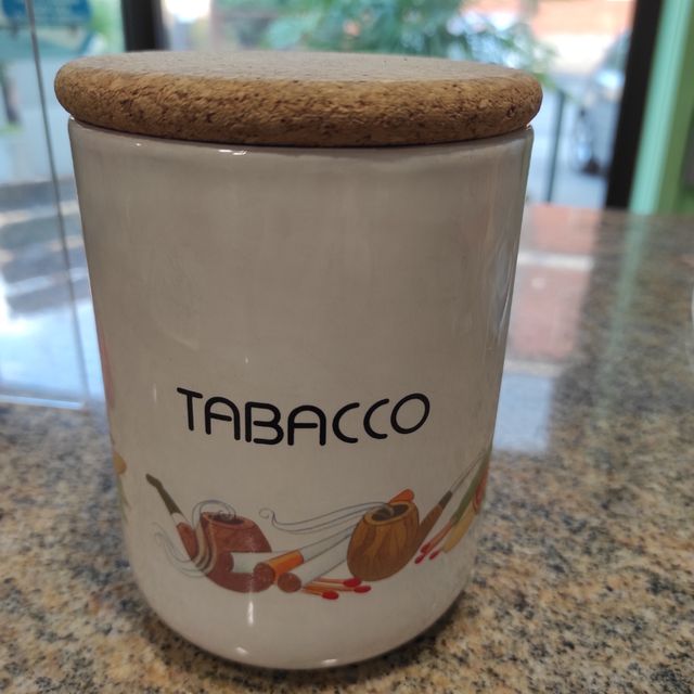 Portatabacco grande con tappo in sughero