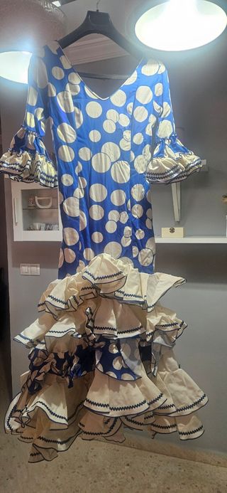 Traje Flamenca y Falda Rociera Rojo/Blanco