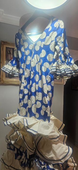 Traje Flamenca y Falda Rociera Rojo/Blanco