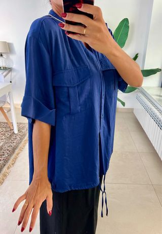 Camisa manga corta Punto Roma azul talla 48