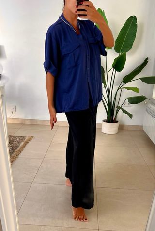 Camisa manga corta Punto Roma azul talla 48