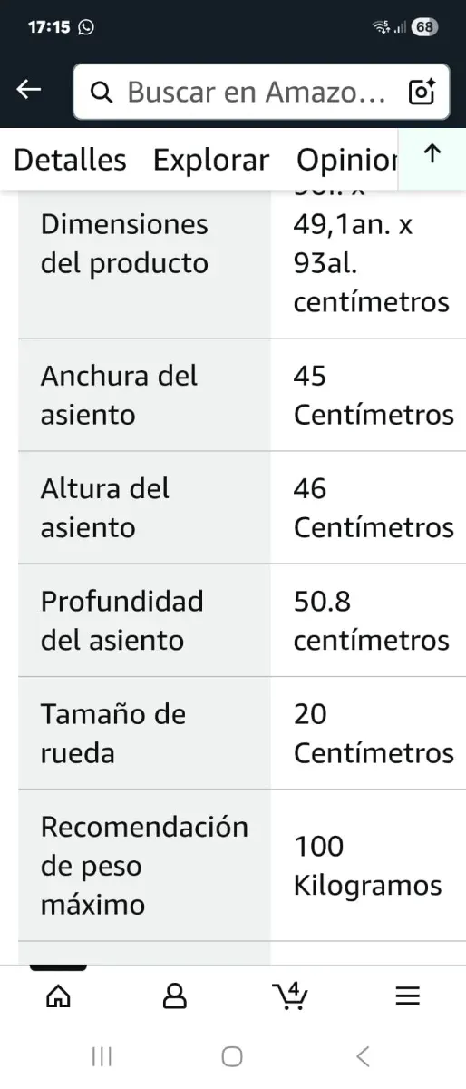 Silla de ruedas plegable azul