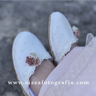 Vestido de comunión rosa y blanco