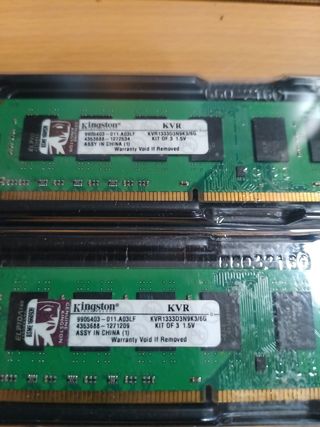 Kit 3 Módulos RAM DDR3 6GB 1333MHz Kingston