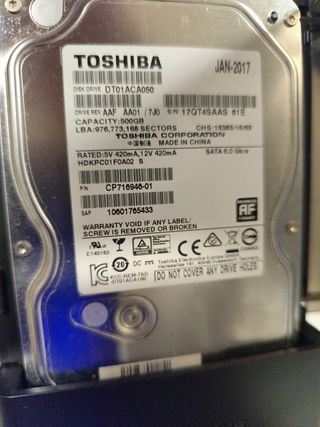 Toshiba 500GB HDD