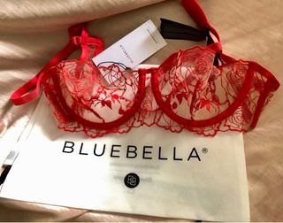 Sujetador Bluebella Rojo 80A Encaje Flores.