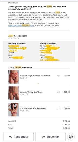 Sujetador Bluebella Rojo 80A Encaje Flores.