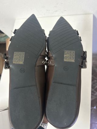 Ballerine marroni con fibbie tg 38 nuova