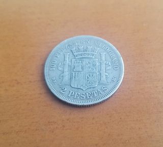 Moneda de 2 pesetas 1870 plata! 