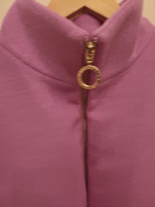 Chaqueta paño y acolchado rosa/lila