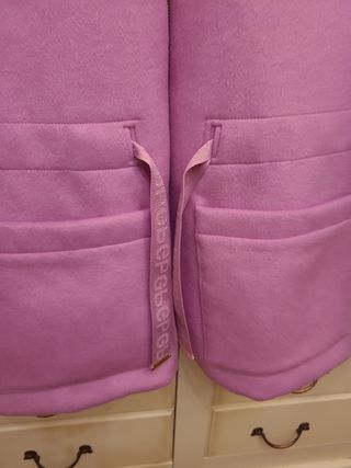 Chaqueta paño y acolchado rosa/lila