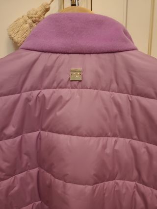 Chaqueta paño y acolchado rosa/lila