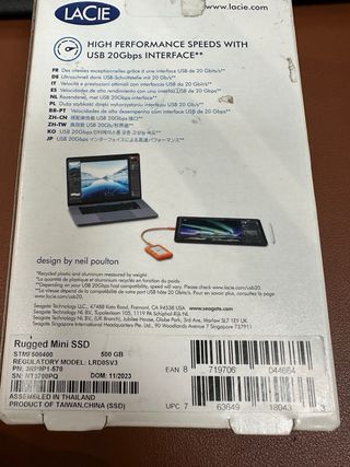 LaCie Rugged Mini, 500 GB, 2.5", Disco Duro#3700PQ