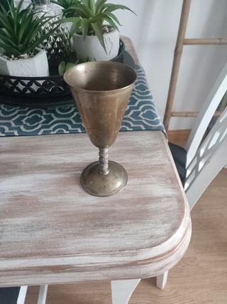 6 Copas antiguas de metal plateadas