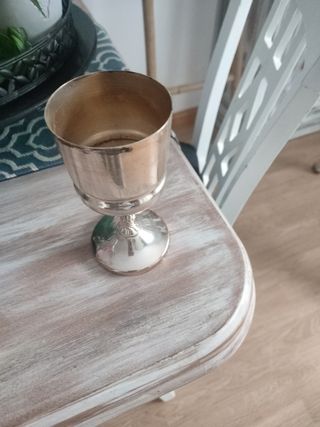 4 Copas antiguas de metal plateado