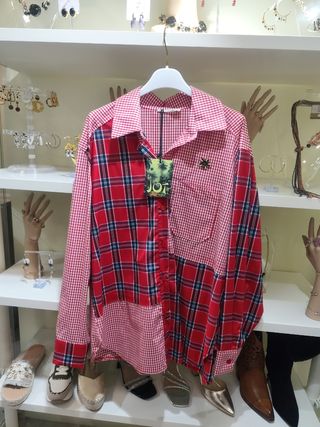 Camisa cuadros roja y blanca