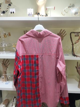 Camisa cuadros roja y blanca
