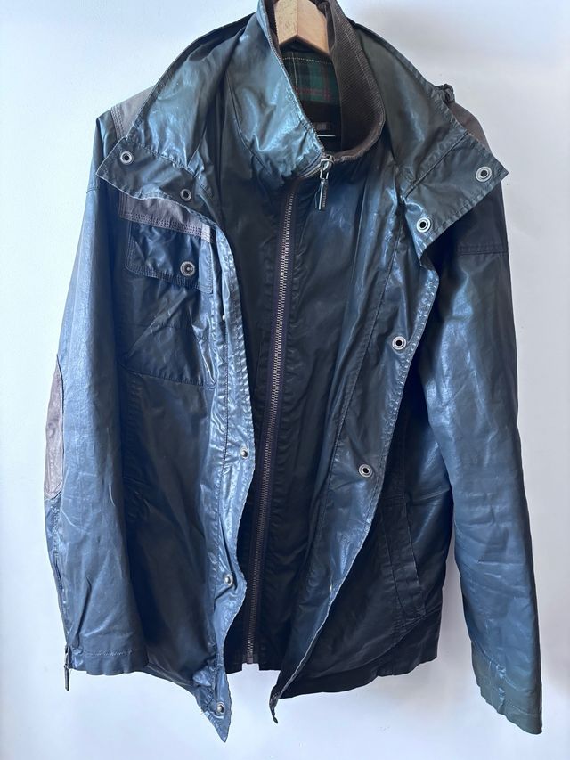 "Lottusse Waxed Field Jacket Corduroy Collar Dark