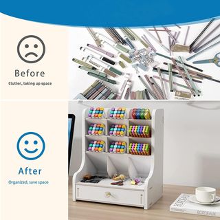 ✨ - Organizador de Escritorio de Madera Papelería