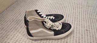 Zapatillas Vans Altas Beige y Negro