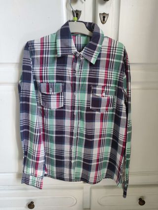 Camisa cuadros Miss Classic manga larga Talla S/M