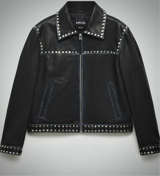 Chaqueta de Piel Negra con Tachuelas
