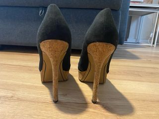 Tacones Bershka Negros Peep Toe