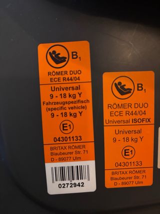 Silla coche Römer 9-18 kg