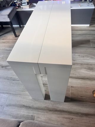 Mesa convertible blanca lacada