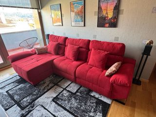Chaiselongue 330cm 2 Relax Eléctricos Rojo