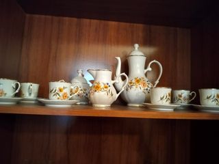 Juego de café antiguo porcelana floral