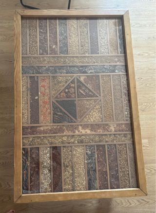 Mesa de Centro de Madera con Tapa de Cristal