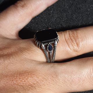 Anello Argento 925 Pietra Nera