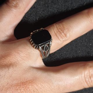 Anello Argento 925 Pietra Nera