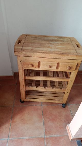 Carro de cocina de madera