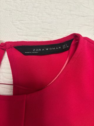 Blusa Zara Manga Corta Roja Talla M