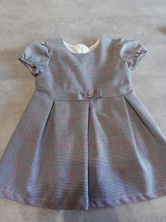 Abito bambina, fantasia grigio, 18/24 mesi