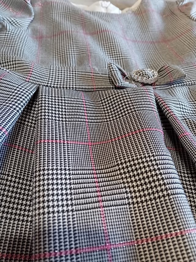 Abito bambina, fantasia grigio, 18/24 mesi