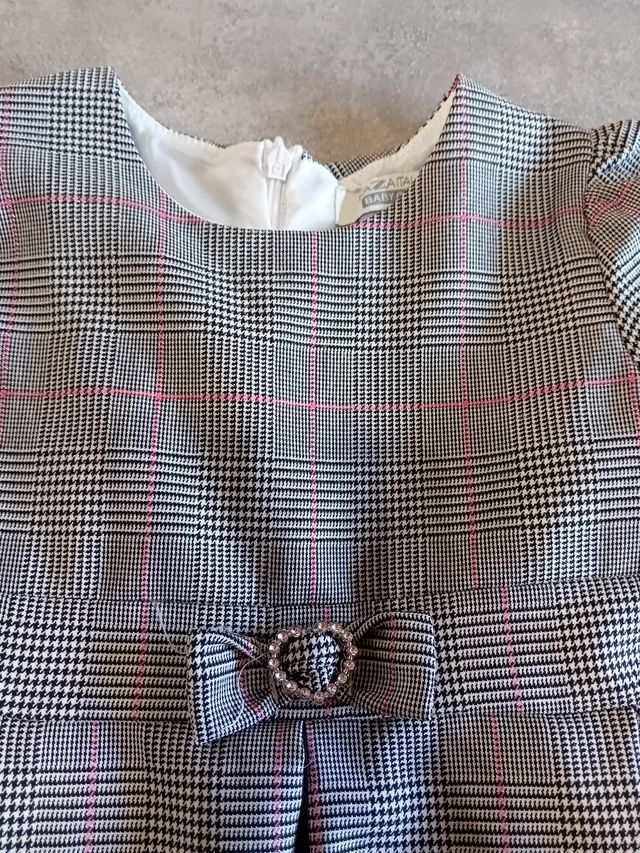 Abito bambina, fantasia grigio, 18/24 mesi